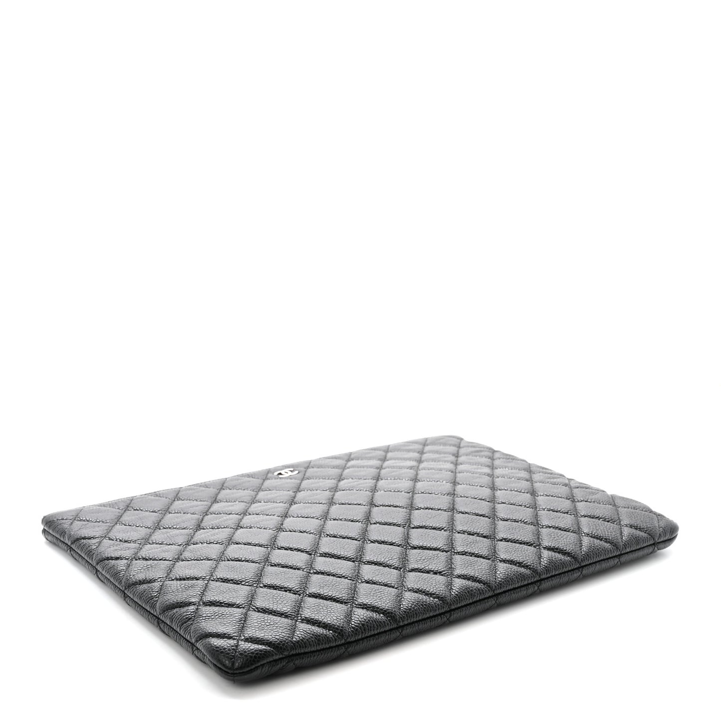 Caviar Quilted Large Cosmetic Case Black