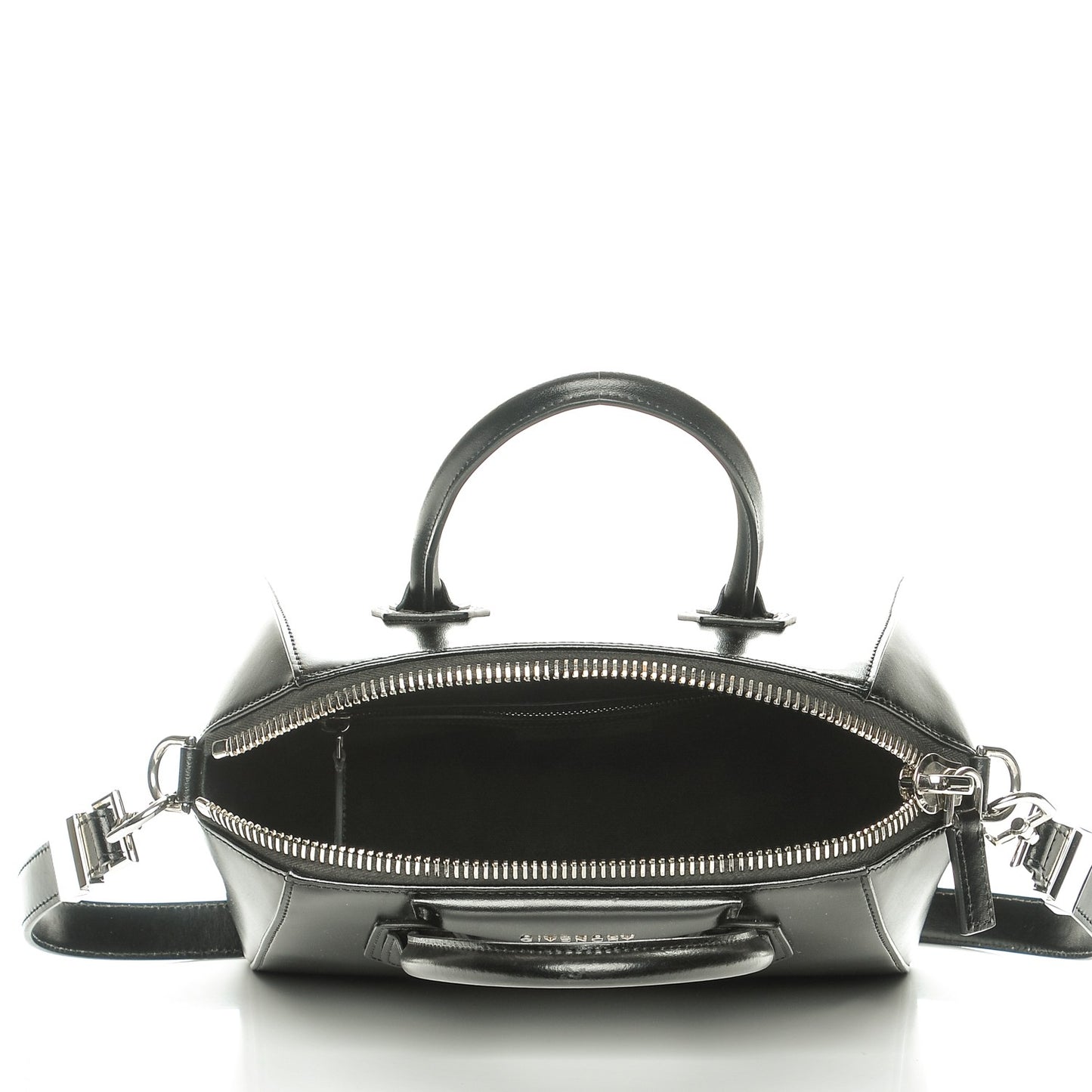 Shiny Lord Calfskin Small Antigona Black