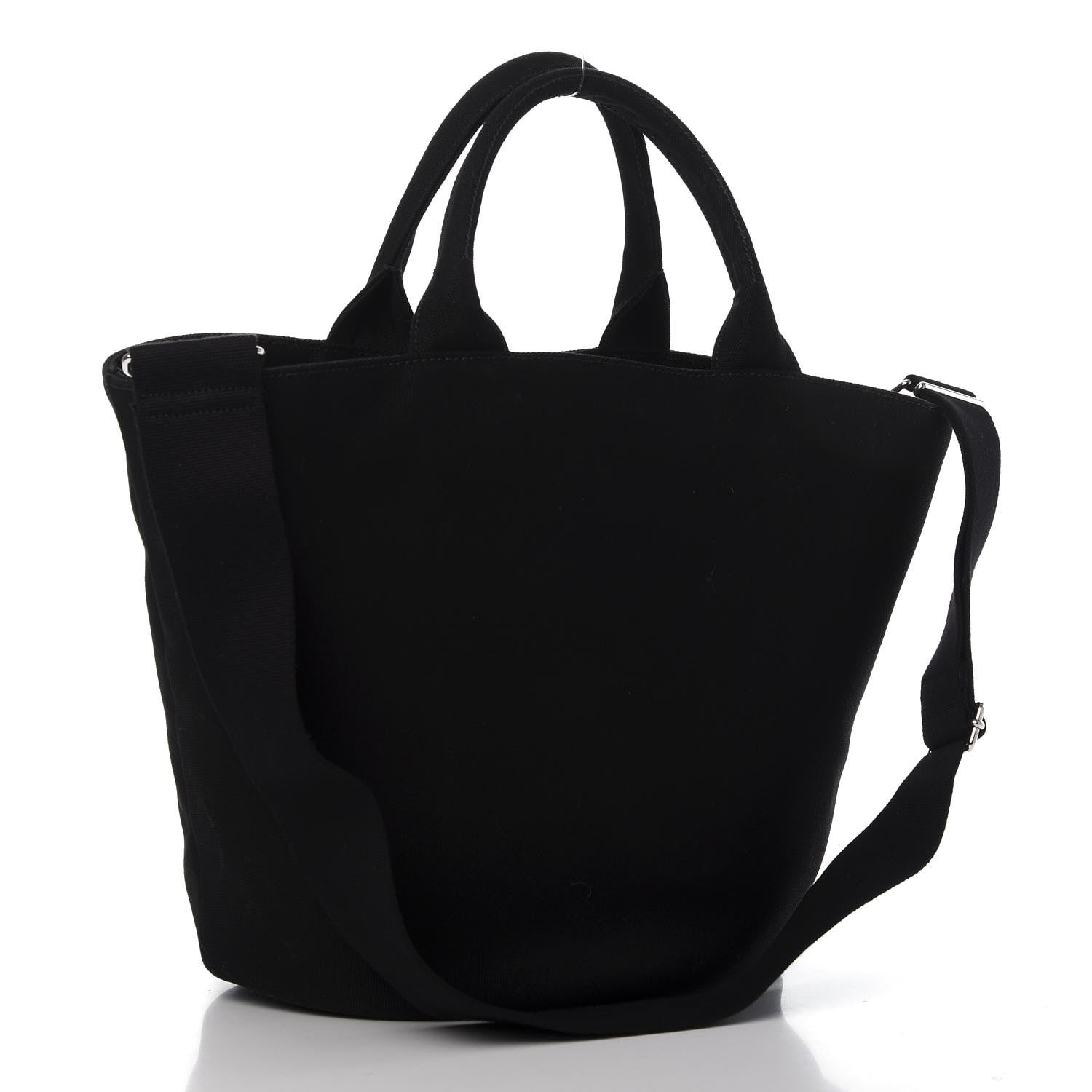 Prada Canapa Small Shopping Tote Black 4 of 10