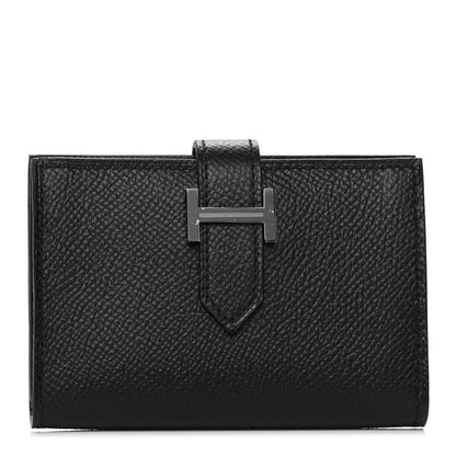 Hermes Epsom Monochrome Bearn Card Holder Wallet Black 1 of 8