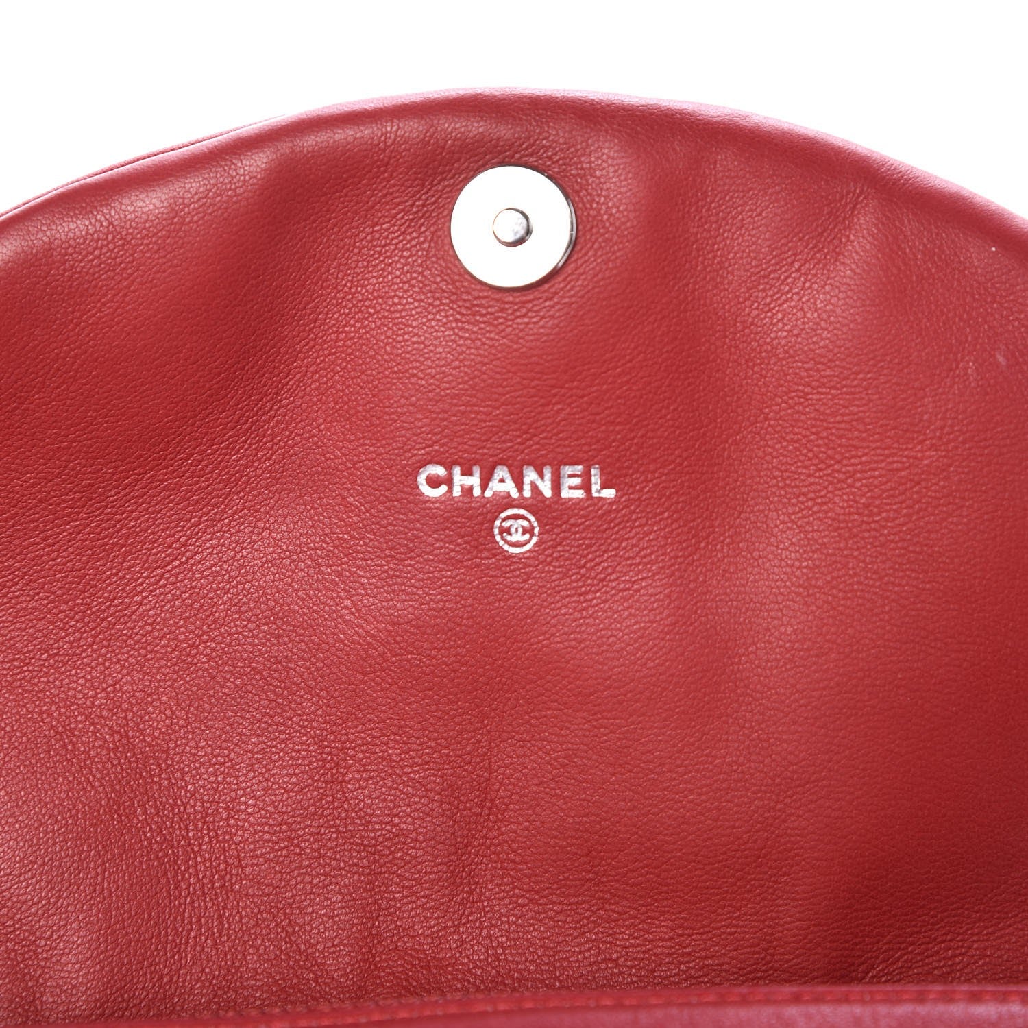 Chanel Lambskin Half Moon Wallet On Chain WOC Red 6 of 8