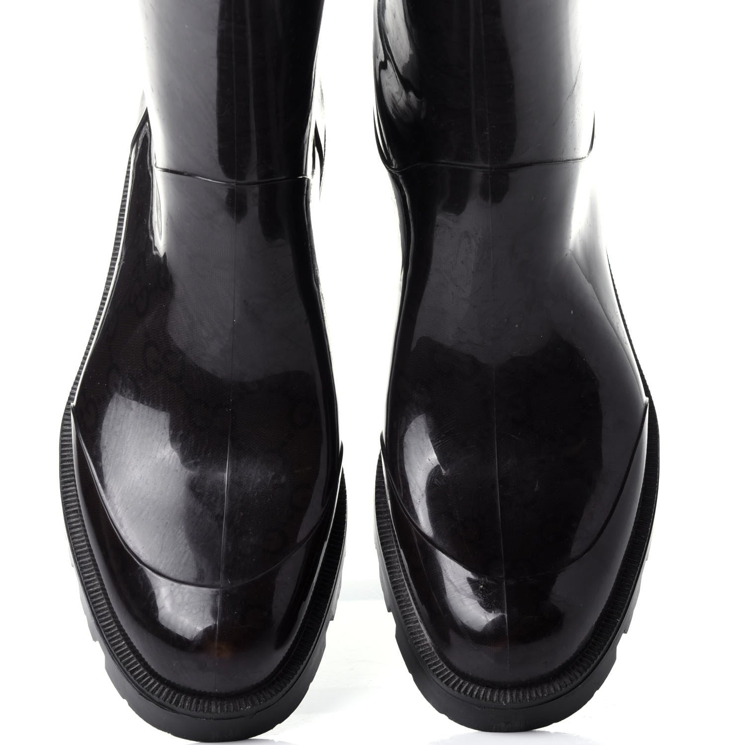 Gucci Rubber Monogram Rain Boots 37 Black 6 of 8