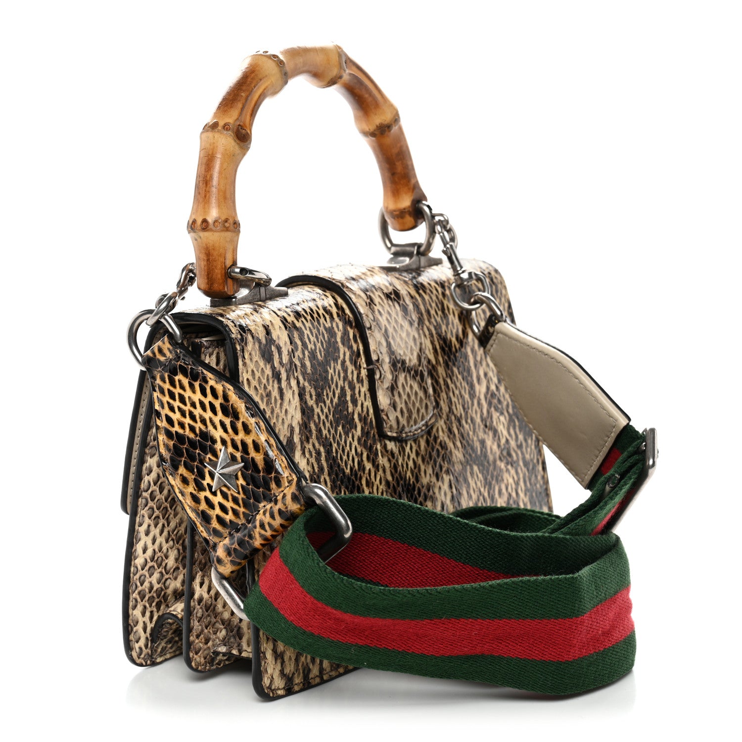 Gucci Snakeskin Bamboo Web Mini Dionysus Top Handle Bag 3 of 13