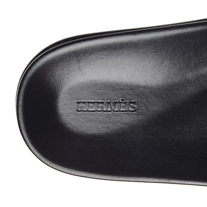 Hermes Calfskin Mens Vigo Sandals 45 Black 6 of 9