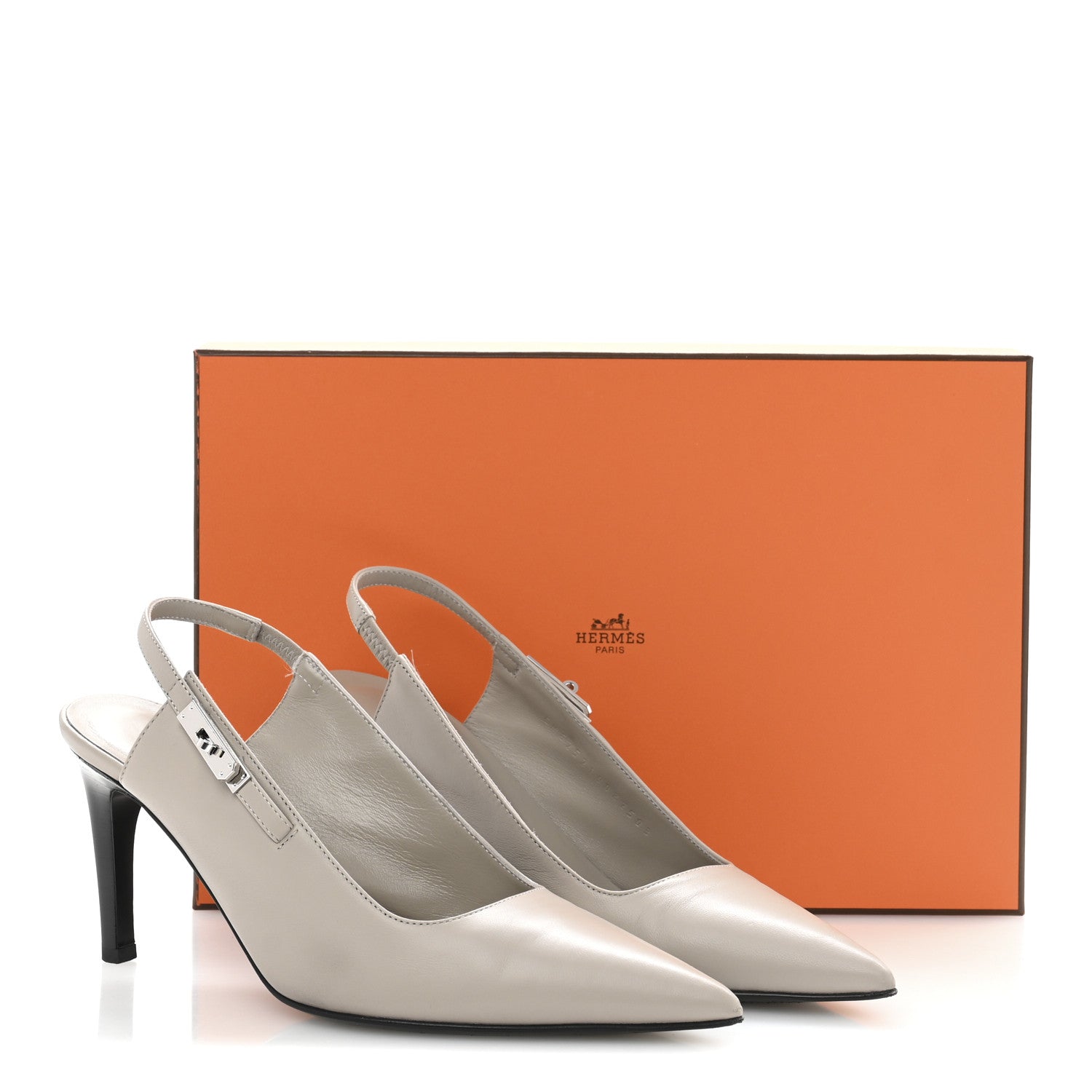 Hermes Nappa Lover 80 Slingback Pumps 36 Beige Galet 1712861