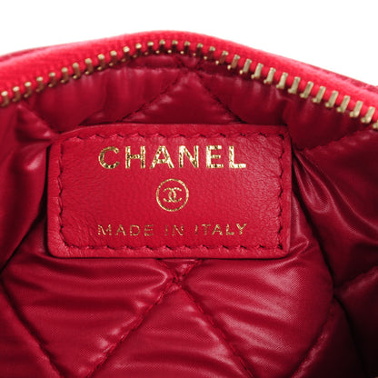 Chanel Lambskin Quilted Small Cosmetic Case Dark Pink 6 of 7
