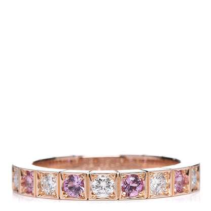 Cartier 18K Pink Gold Diamond Pink Sapphire Lanieres Ring 51 5.75 1 of 6