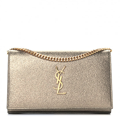 Saint Laurent Grained Metallic Calfskin Monogram Chain Wallet Bronze 1 of 8