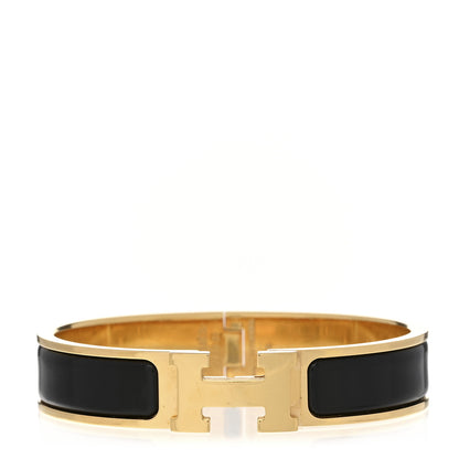 Hermes Enamel Narrow Clic Clac H Bracelet PM Black 1 of 3