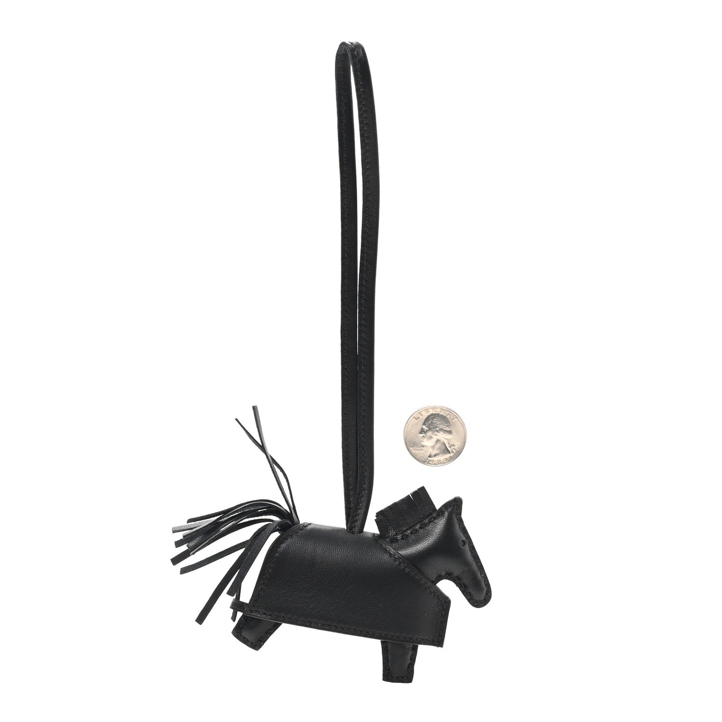 Milo Lambskin Studded Grigri Rodeo Robeo Rock Horse Bag Charm PM Black