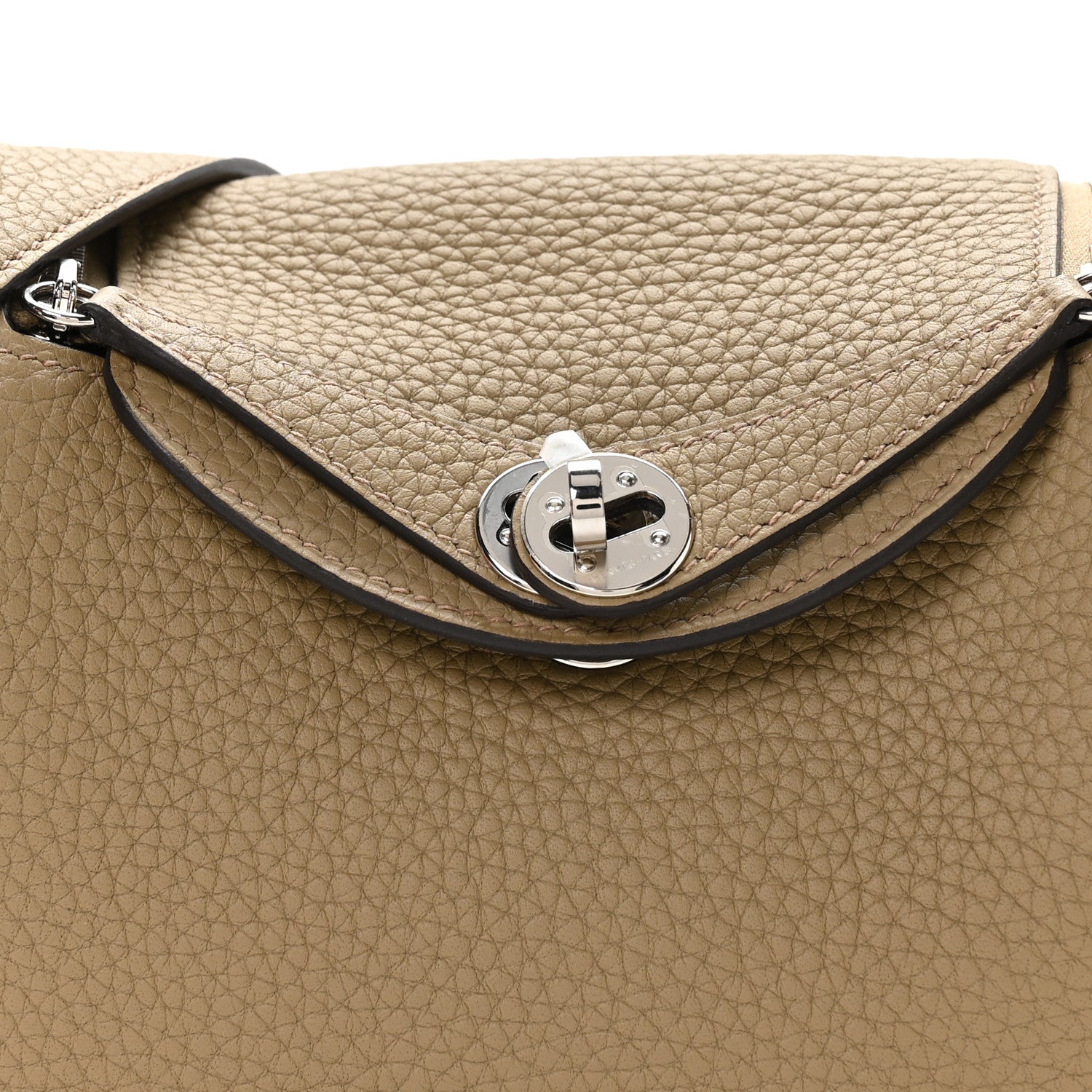 Hermes Taurillon Clemence Mini Lindy 20 Beige Marfa 8 of 11