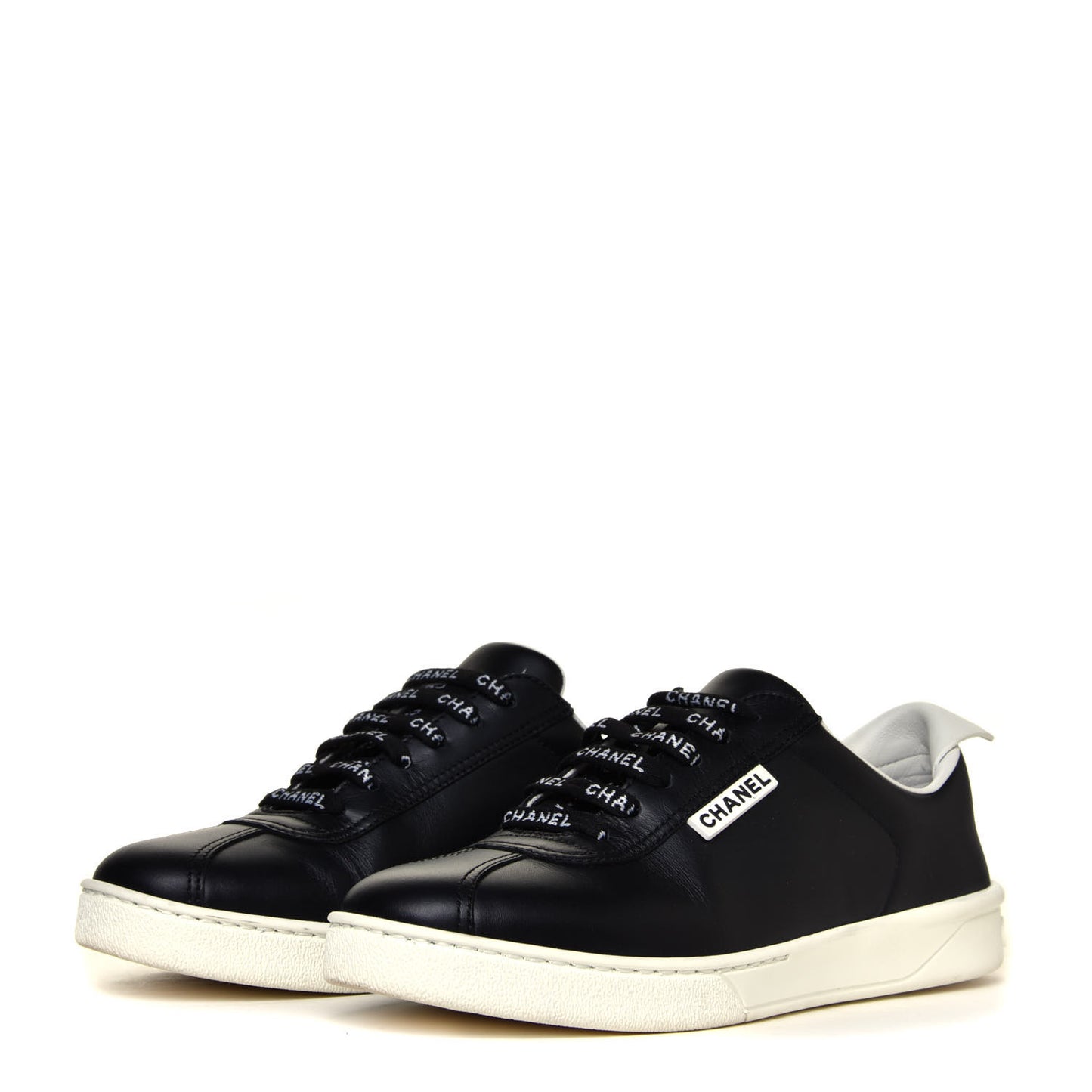 Calfskin Womens CC Sneakers 36 Black