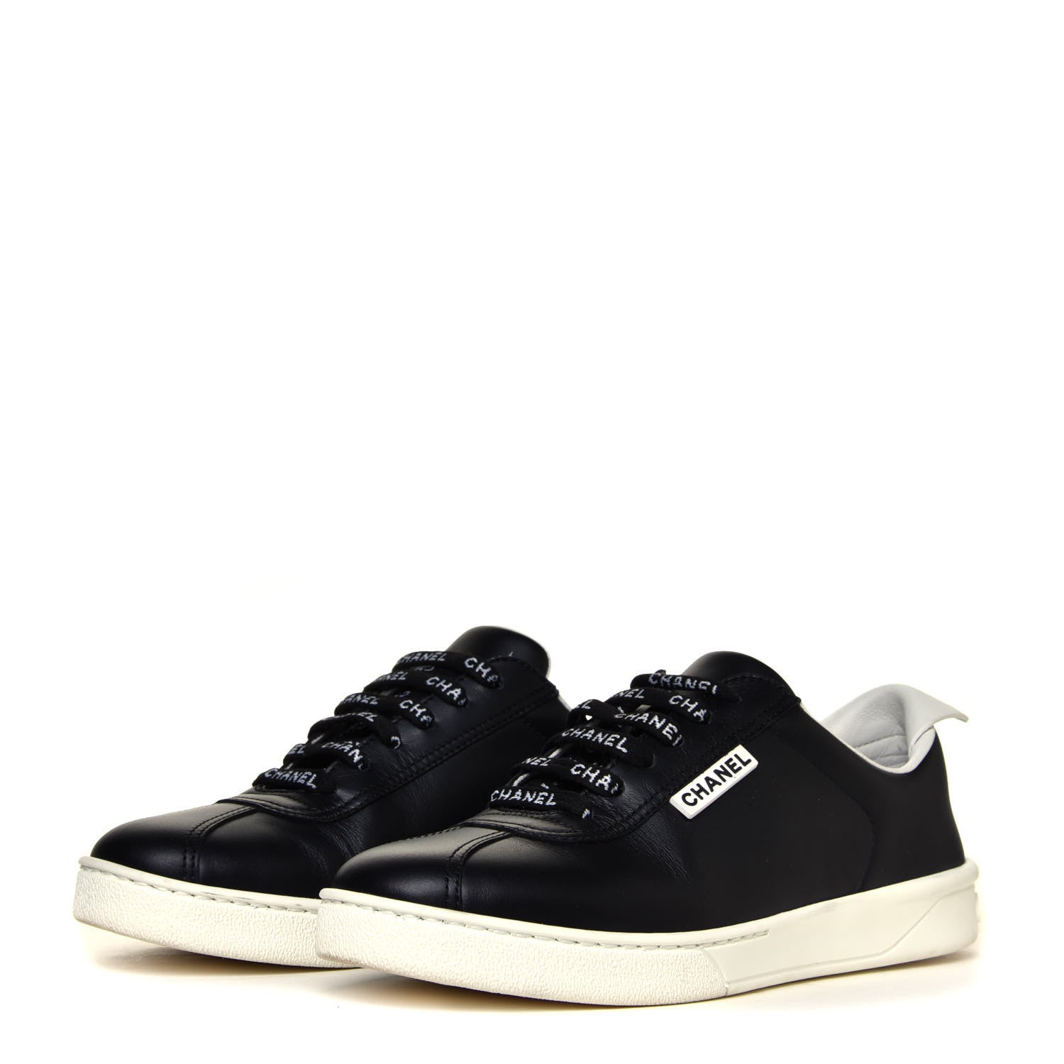 Chanel Calfskin Womens CC Sneakers 36 Black 4 of 12
