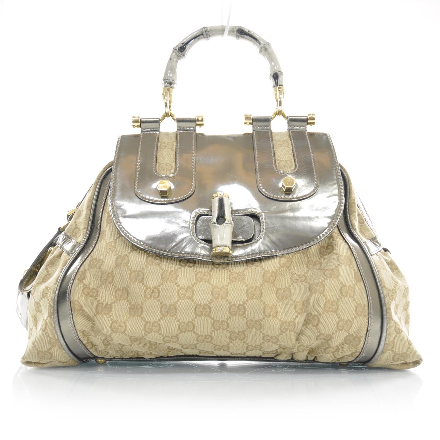 Gucci Monogram Pop Bamboo Top Handle Tote 1 of 9