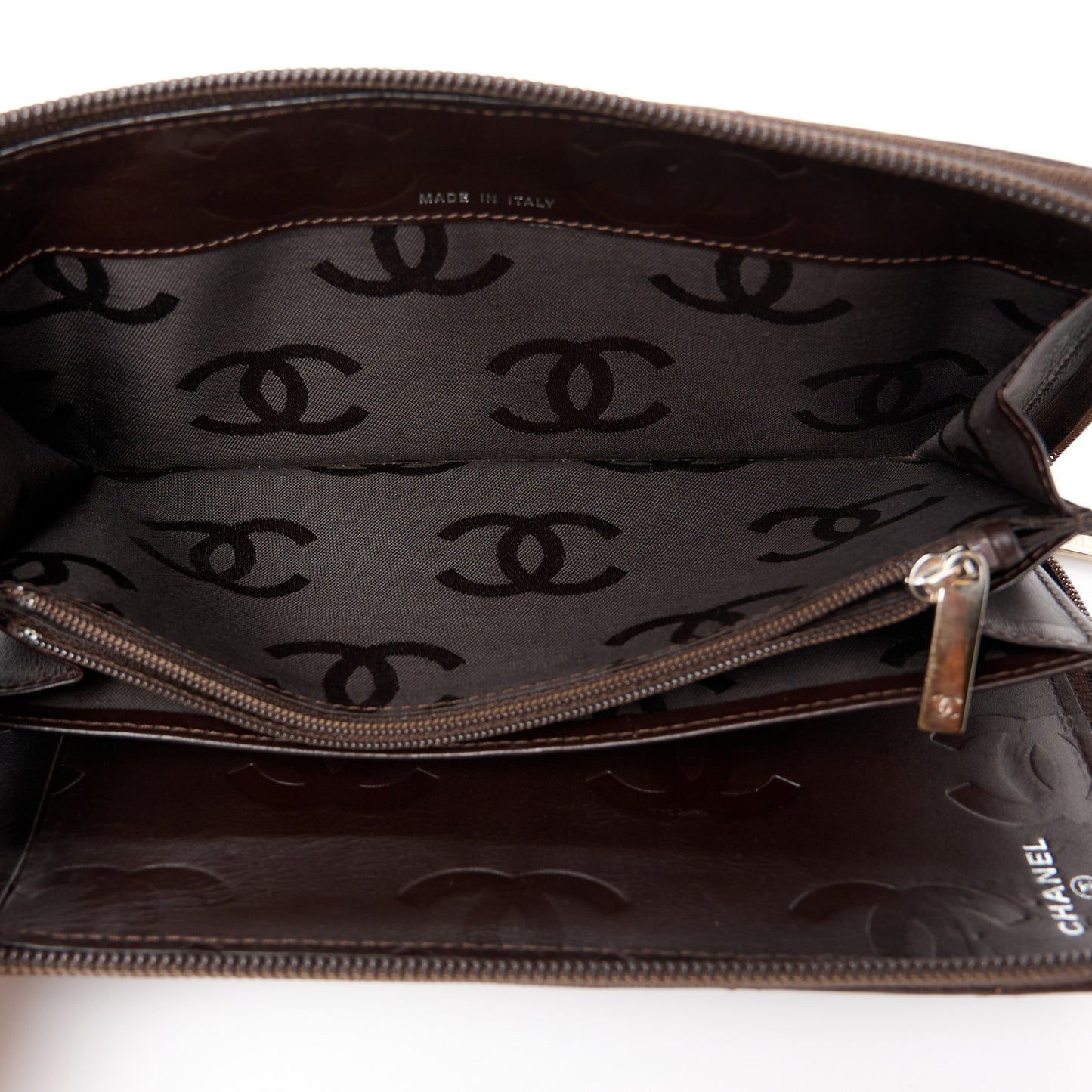 Calfskin Cambon Zip Around Organizer Wallet Brown