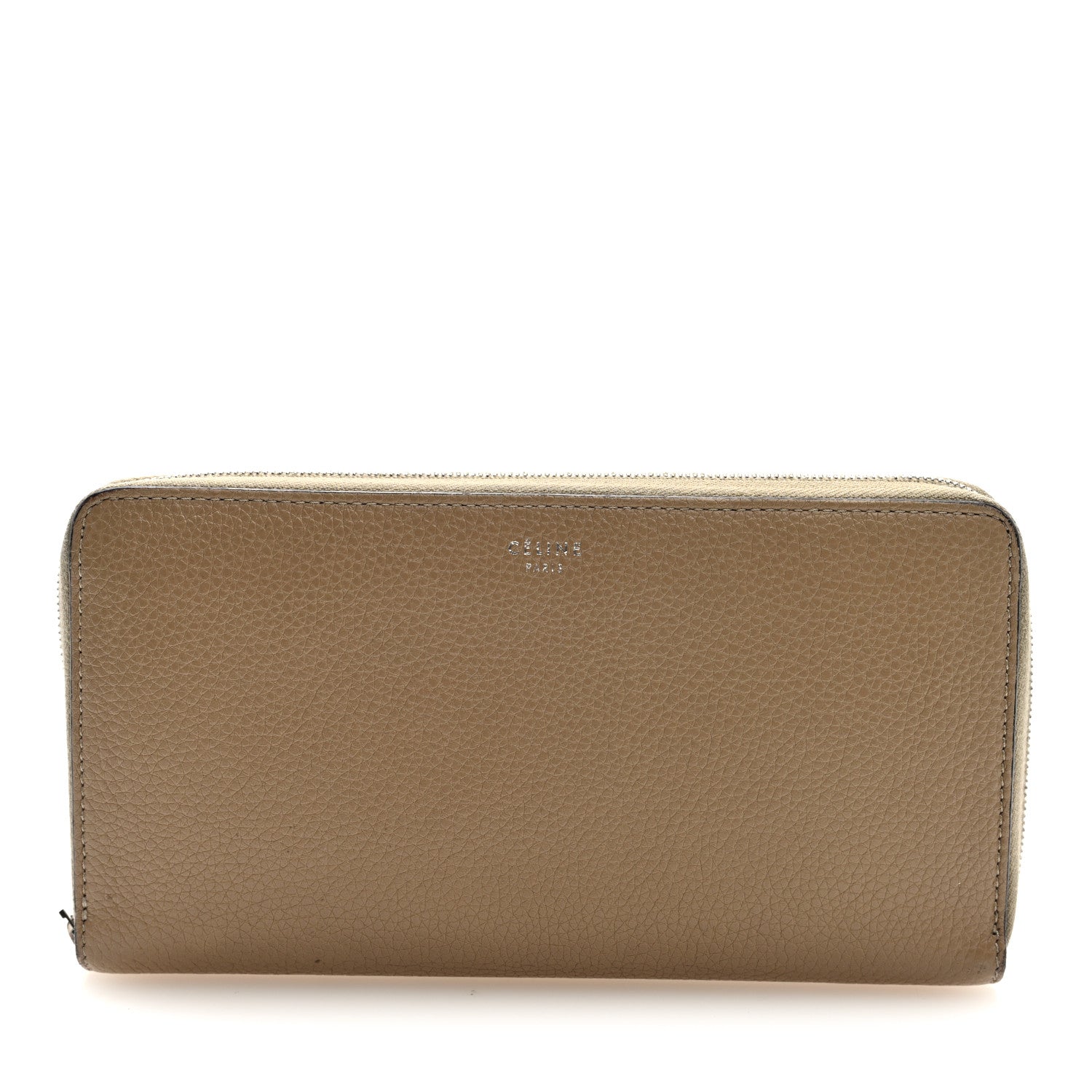 Celine Grained Calfskin Large Zip Around Multifunction Wallet Dune 1 of 6