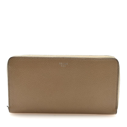Celine Grained Calfskin Large Zip Around Multifunction Wallet Dune 1 of 6