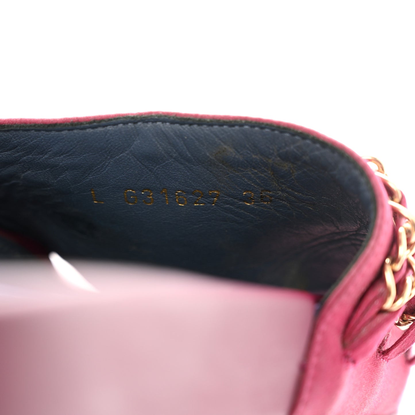 Satin Chain Flat Sandals 36 Dark Fuchsia