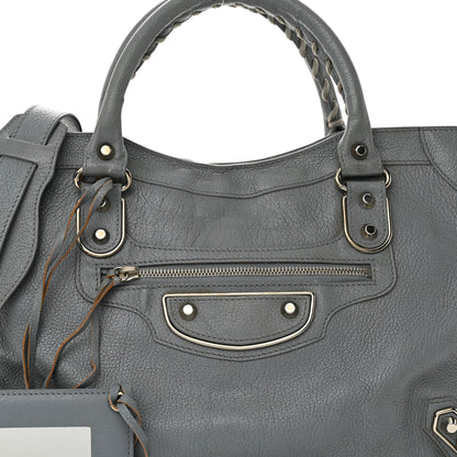 Balenciaga Chevre Silver Metallic Edge Hardware City Bleu Acier 8 of 14