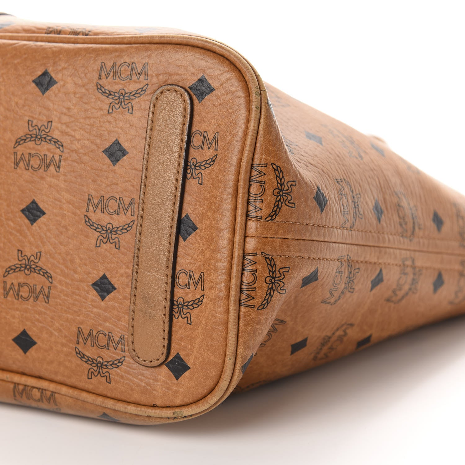 MCM Visetos Medium Liz Reversible Shopper Tote Cognac 7 of 21