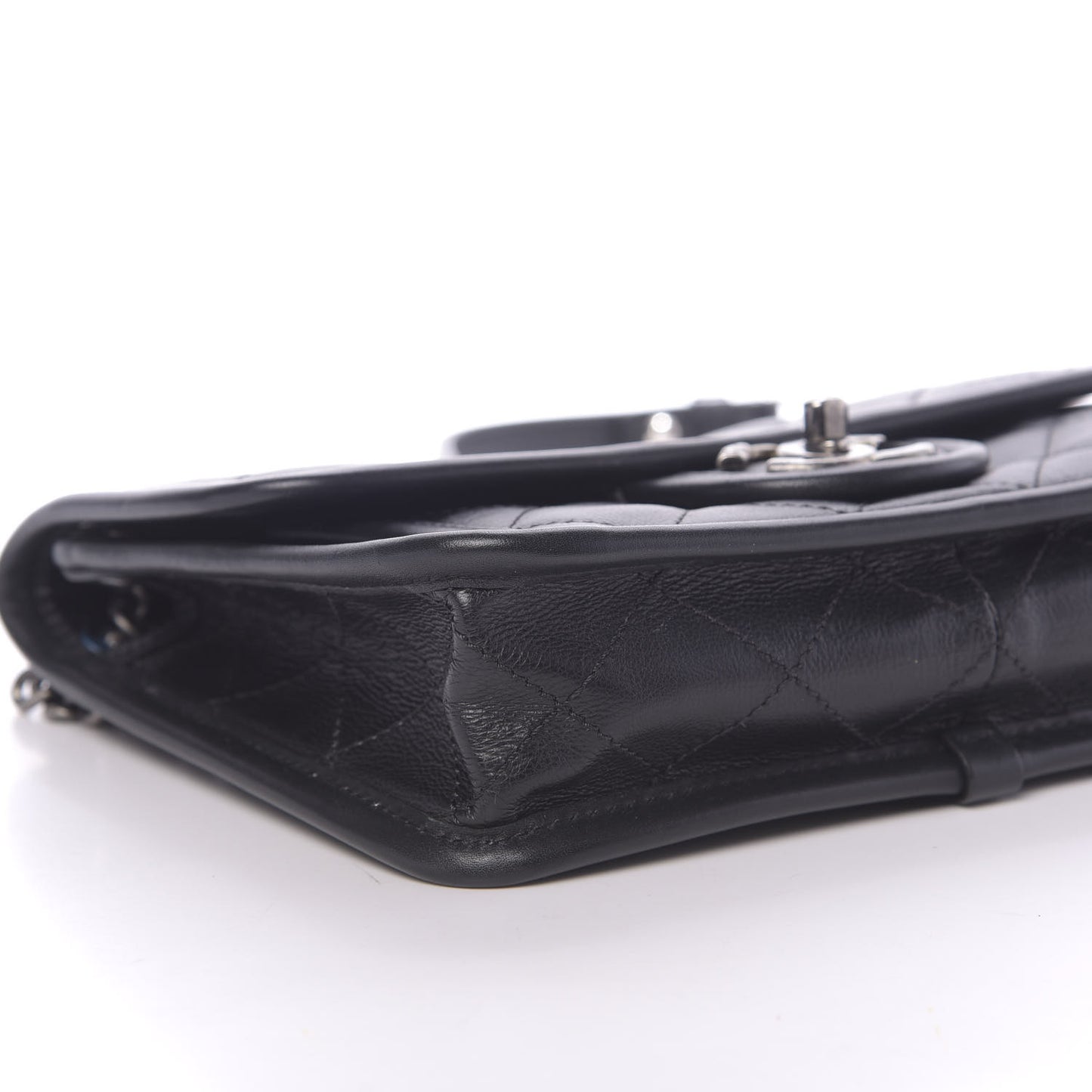 Calfskin Quilted Mini French Riviera Flap Black