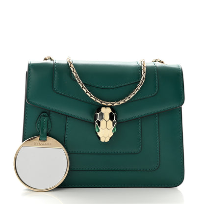 Bulgari Calfskin Small Serpenti Forever Snake Strap Crossbody Bag Emerald Green 3 of 11