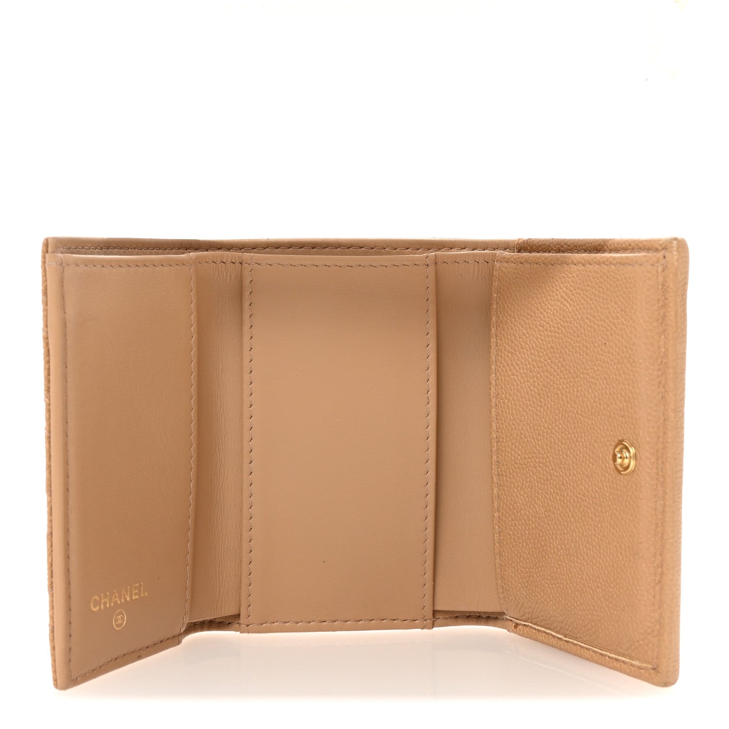 Chanel Caviar Quilted Small Boy Flap Wallet Beige 5 of 8