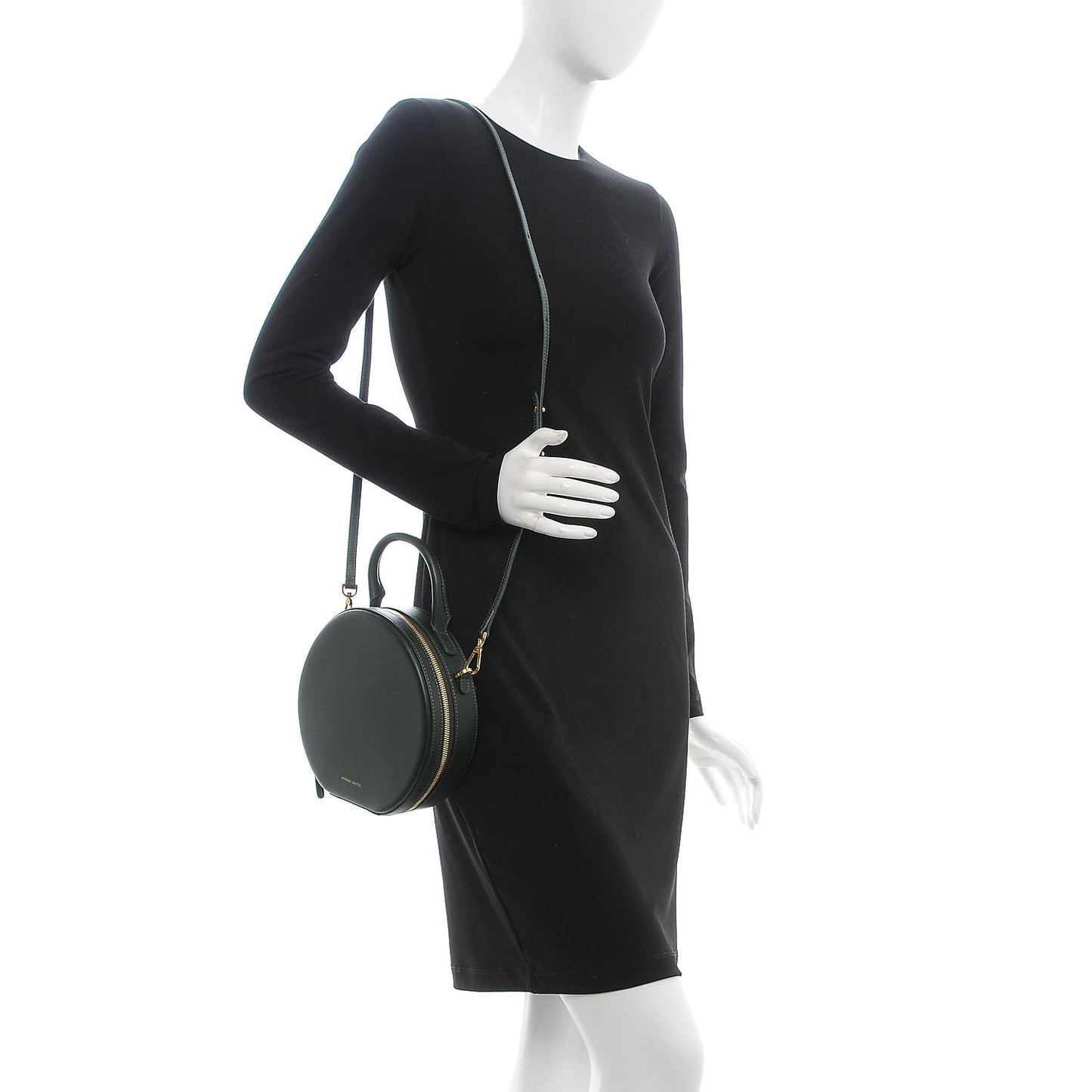 Calfskin Circle Crossbody Bag Moss
