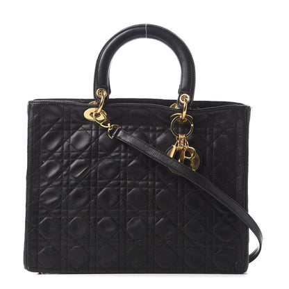 Christian Dior Lambskin Cannage Large Lady Dior Black 1 of 10