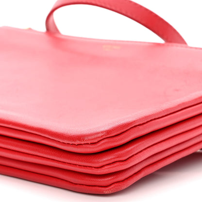 Celine Lambskin Small Trio Crossbody Bag Red 12 of 13