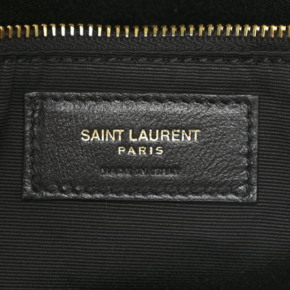 Saint Laurent Suede Calfskin Quilted Small Loulou Puffer Monogram Chain Satchel Matte Gold 6 of 10