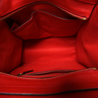 Celine Drummed Calfskin Micro Luggage Red 5 of 9
