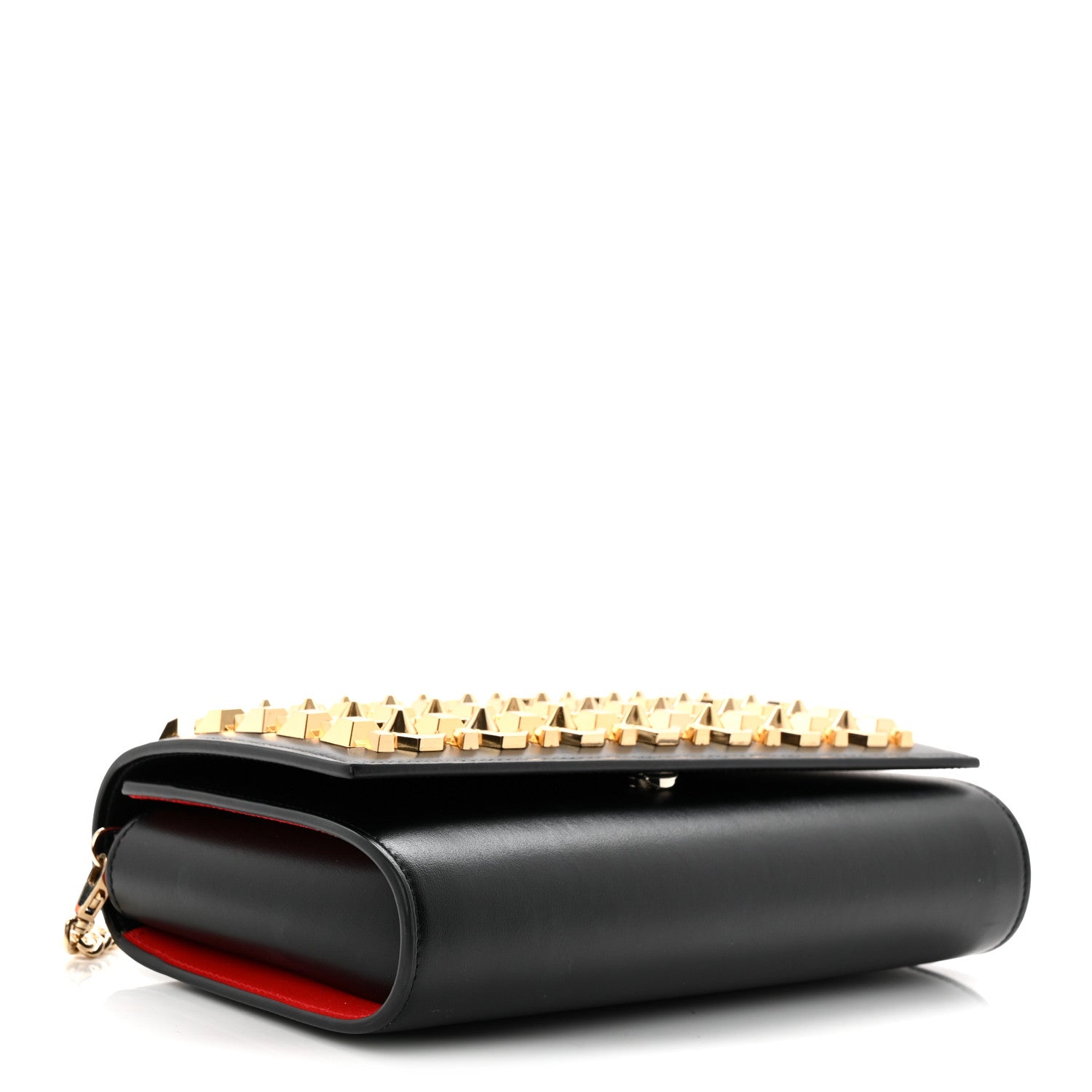 Christian Louboutin Calfskin Spikes Empire Paloma Clutch Black 4 of 12