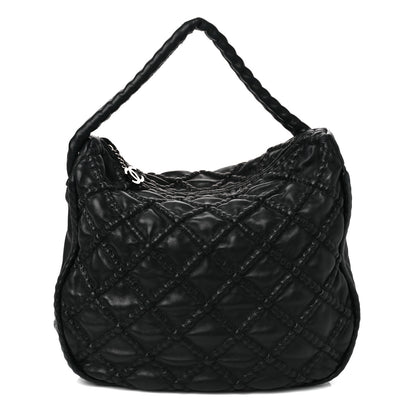 Chanel Lambskin Quilted Hidden Chain Hobo Black 1 of 11