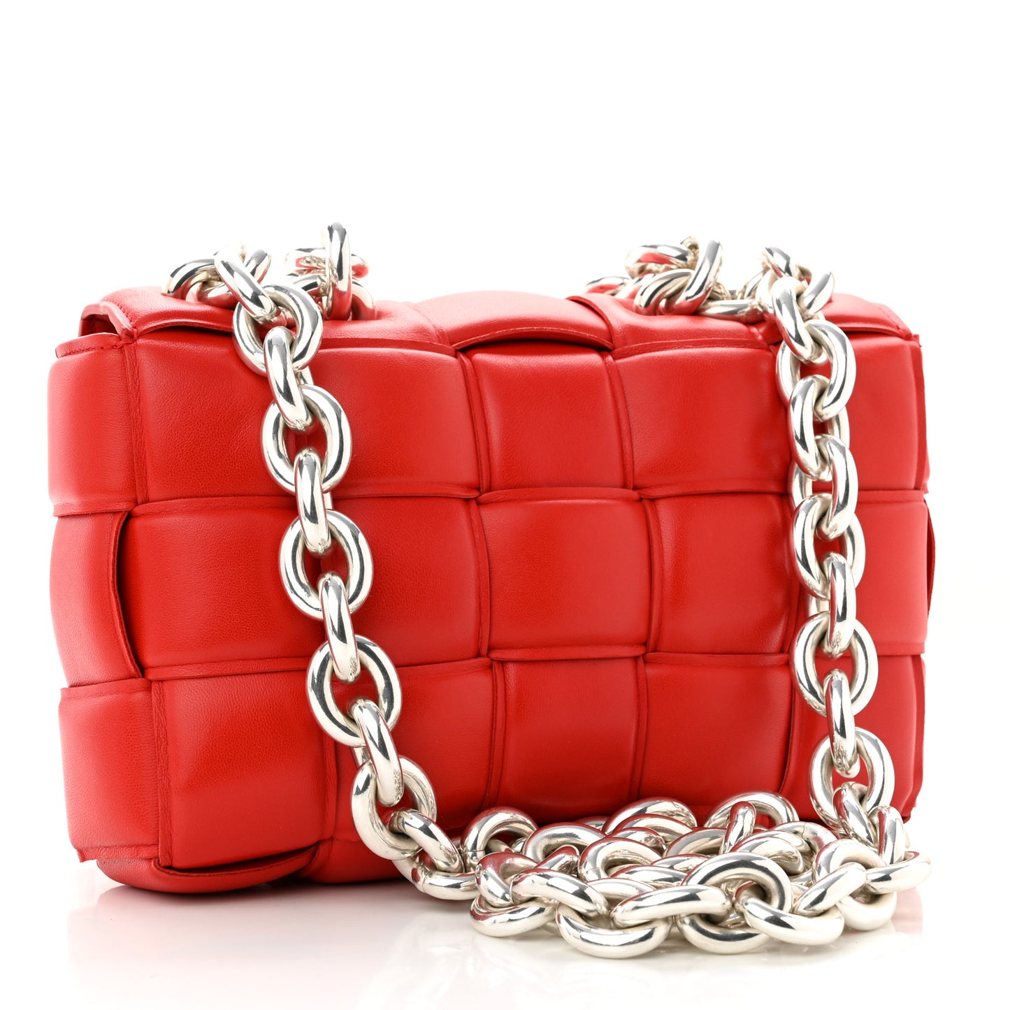Lambskin Maxi Intreccio Padded Chain Cassette Crossbody Bag Nail Polish