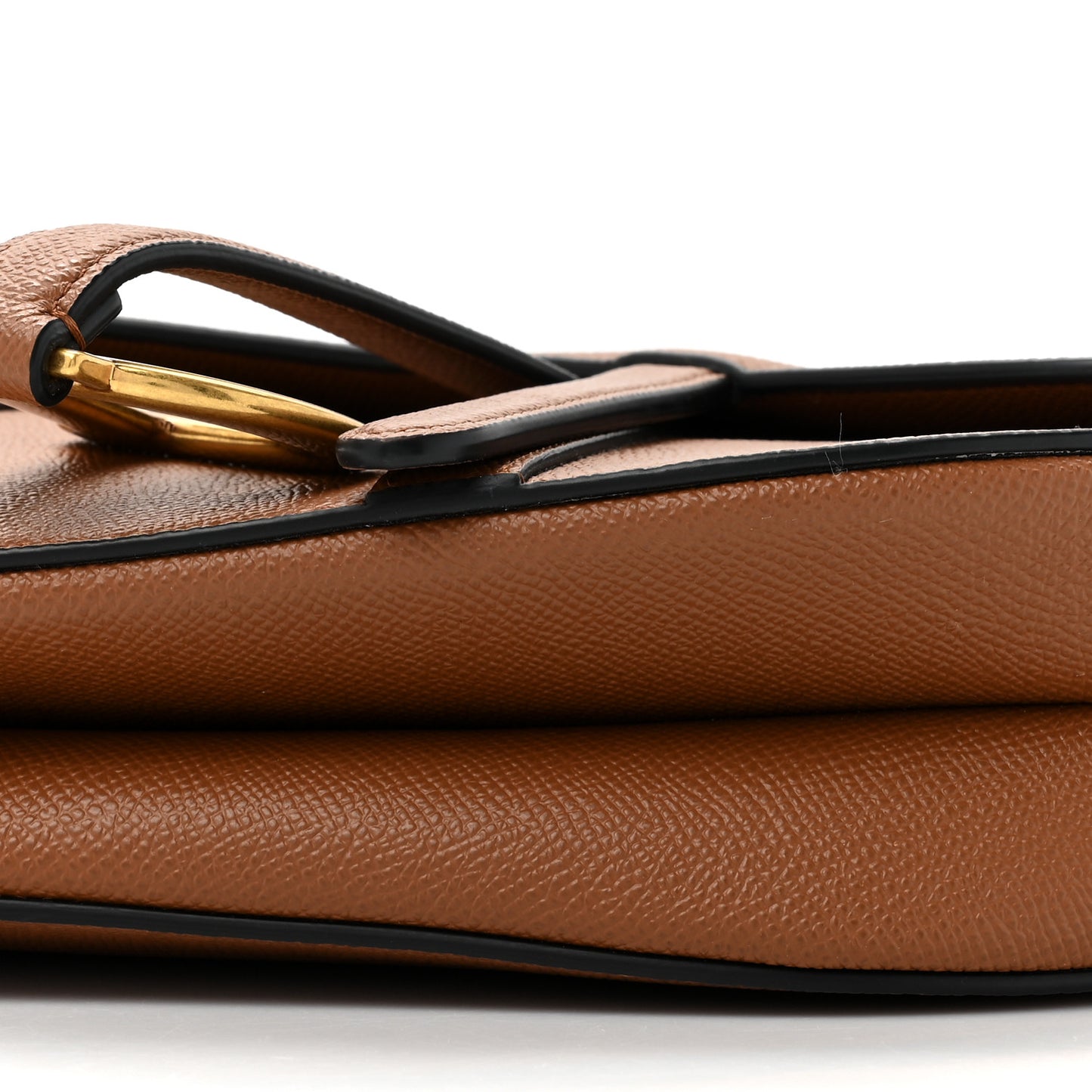 Grained Calfskin Saddle Bag Camello