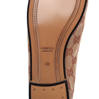 Gucci Canvas GG Monogram Horsebit Womens Jordaan Loafers 40 Beige Ruggine Rust 6 of 9