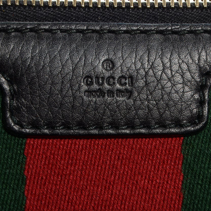 Gucci Pebbled Calfskin Vintage Web Medium Half Moon Hobo Black 8 of 9