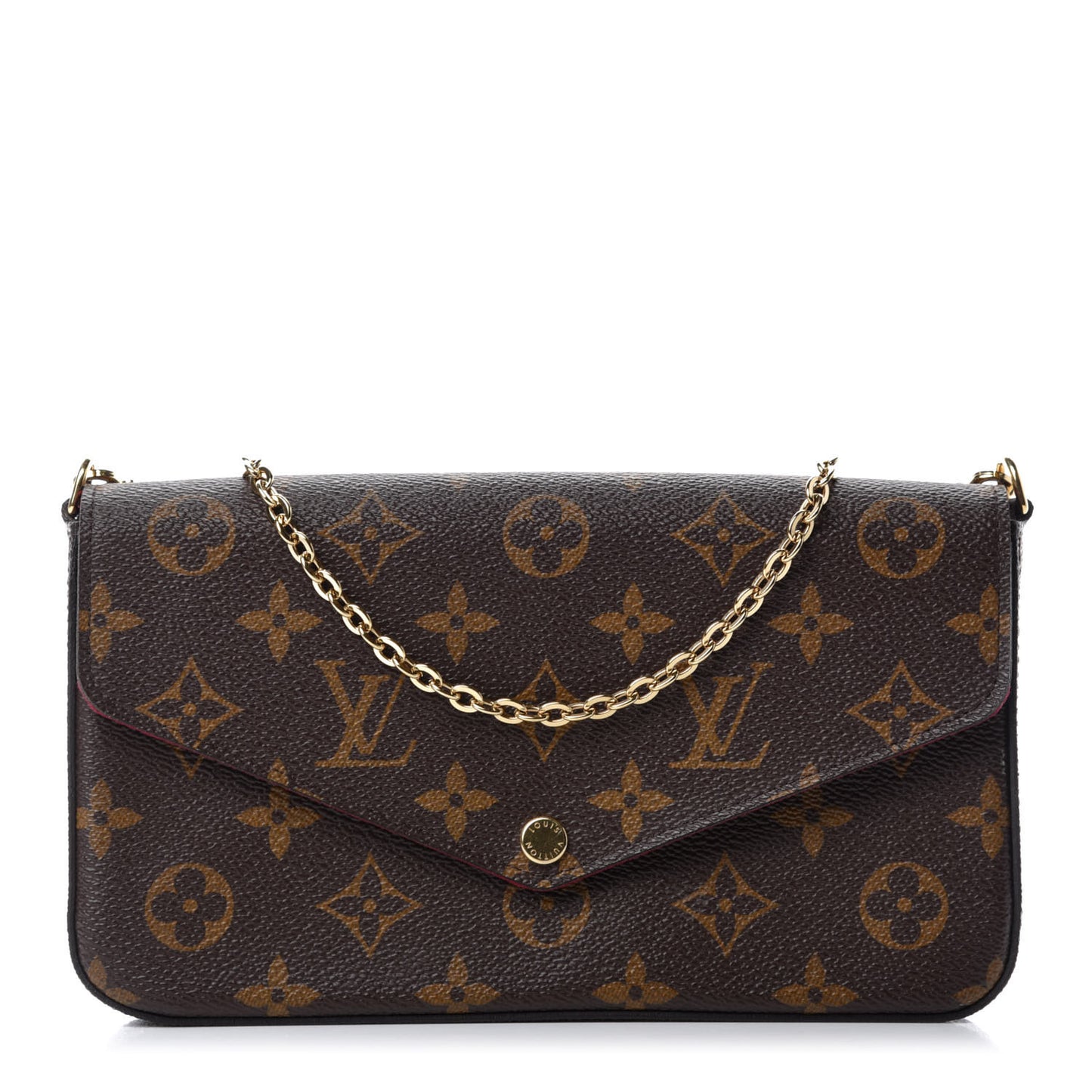 Monogram Pochette Felicie Chain Wallet Fuchsia