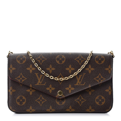 Louis Vuitton Monogram Pochette Felicie Chain Wallet Fuchsia 1 of 13
