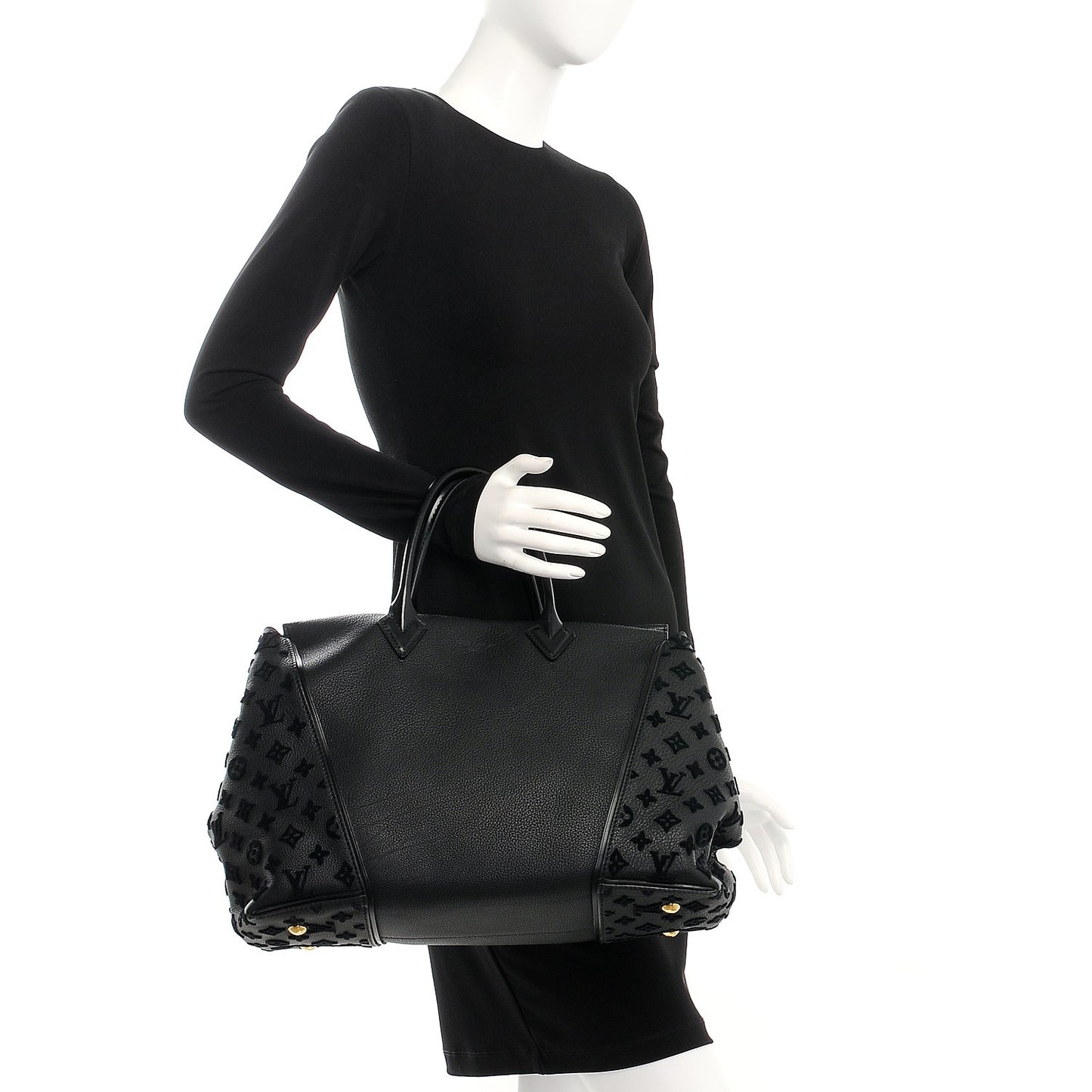 Cuir Orfevre Veau Cachemire Tote W GM Black