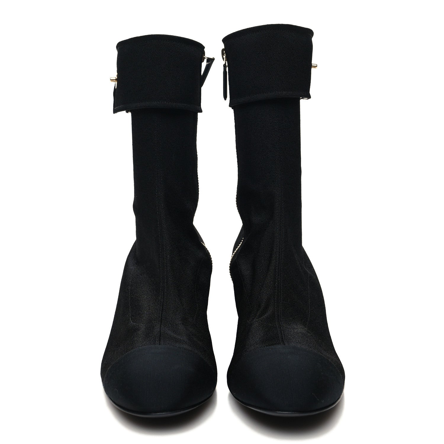 Chanel Crepe Satin CC Turnlock Ankle Boots 40.5 Black 2 of 7