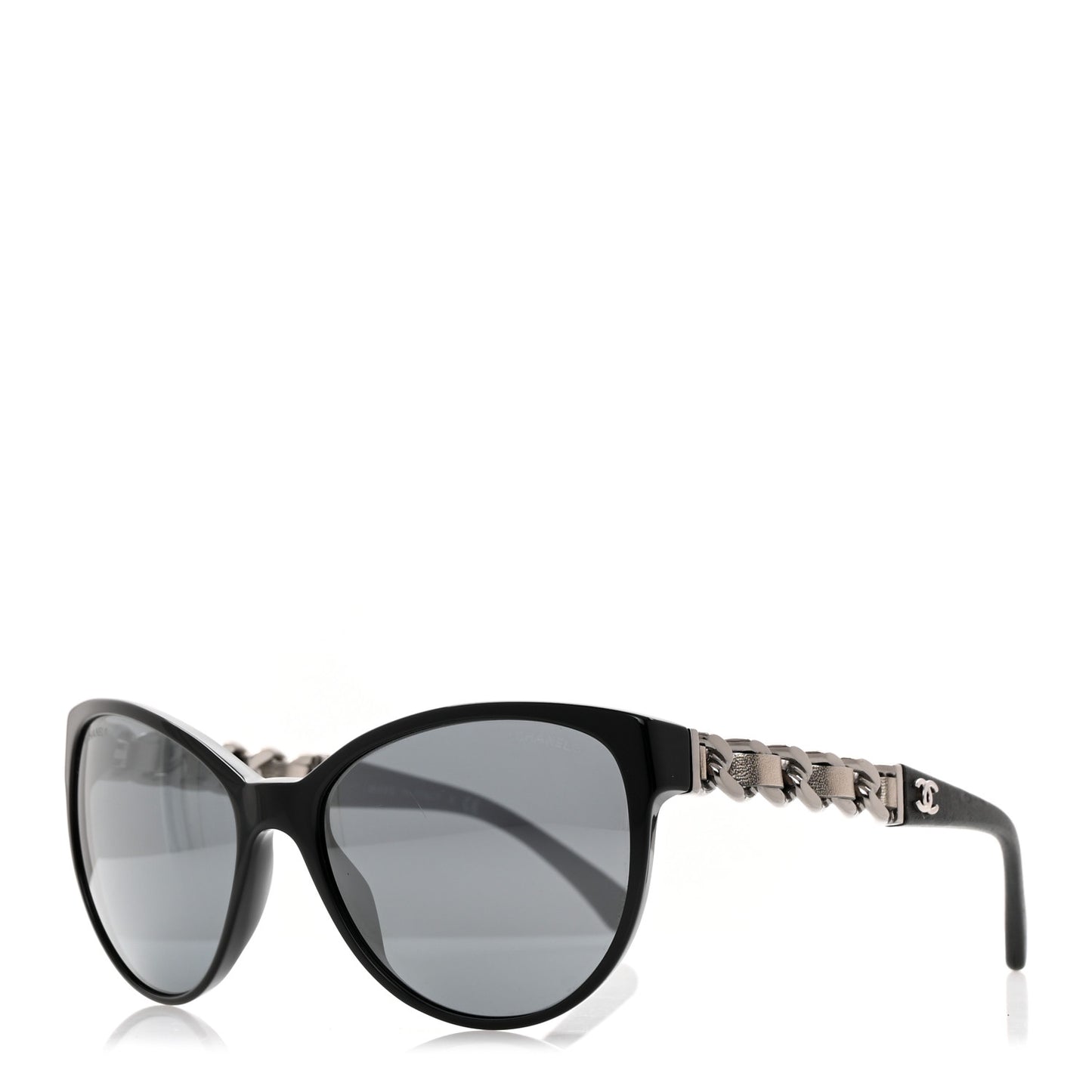 Cat Eye Chain Polarized Sunglasses 5215-Q Black