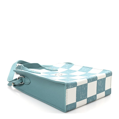 Louis Vuitton Calfskin Damier Sac Plat XS Blue Teal 4 of 9