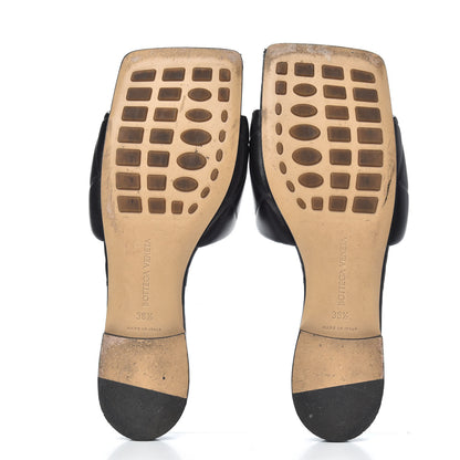 Bottega Veneta Nappa Quilted Rubber Lido Flat Sandals 38.5 Black 5 of 8