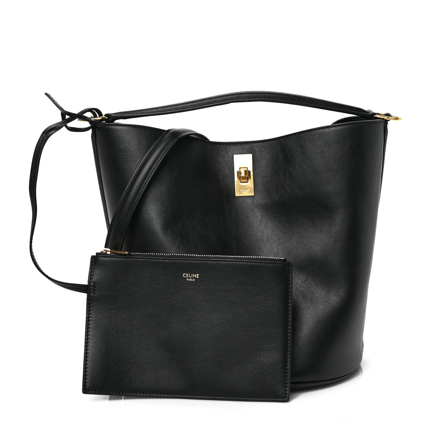 Smooth Calfskin Bucket 16 Bag Black
