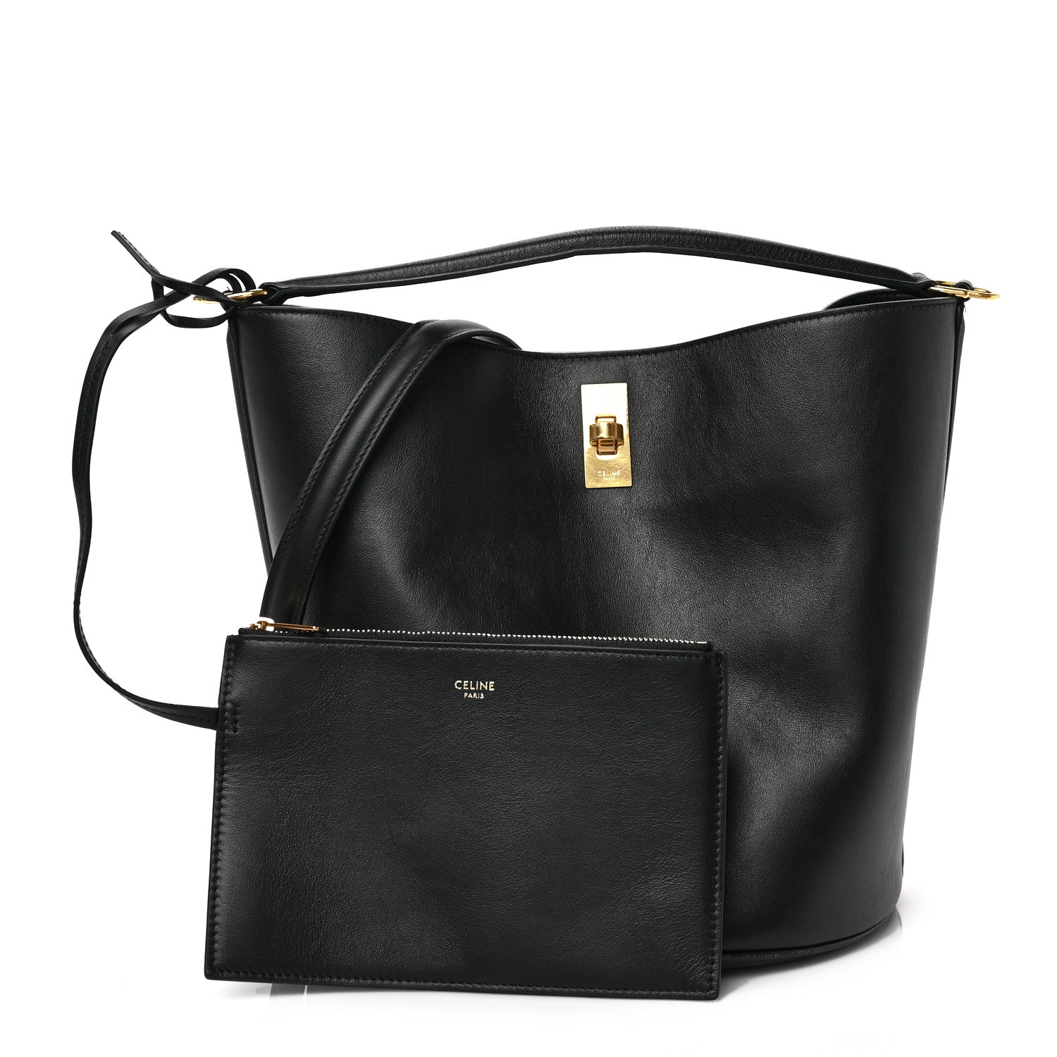 Celine Smooth Calfskin Bucket 16 Bag Black 1 of 8