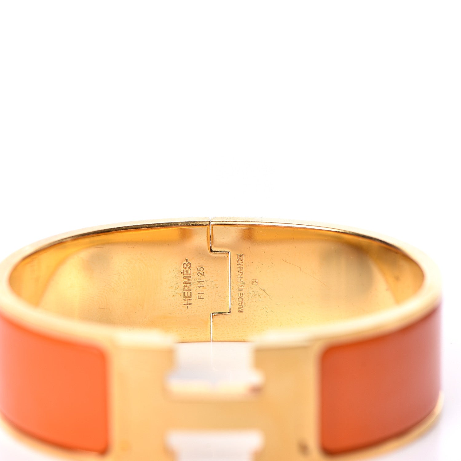 Hermes Enamel Wide Clic Clac H Bracelet GM Orange 4 of 5