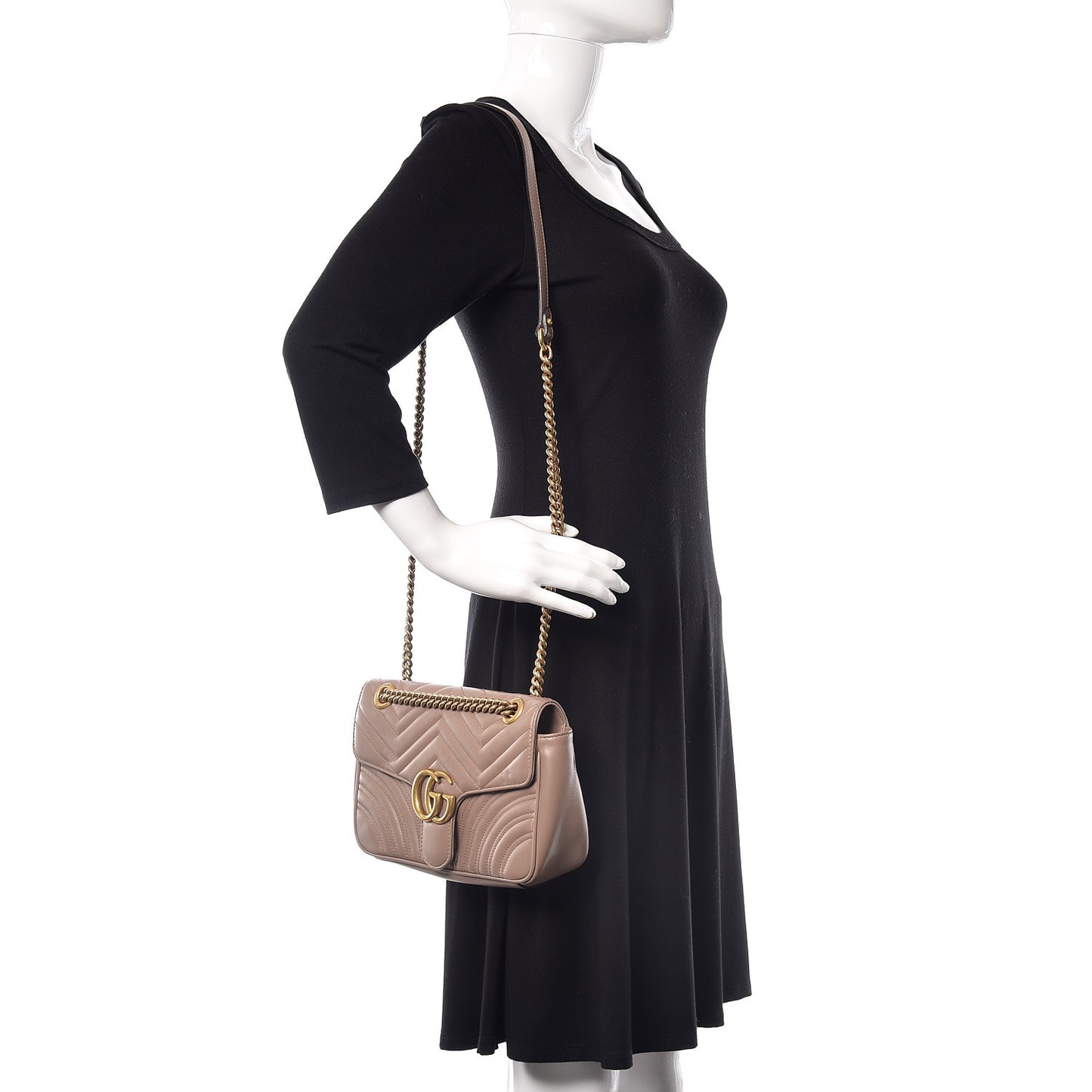 Calfskin Matelasse Small GG Marmont Shoulder Bag Porcelain Rose