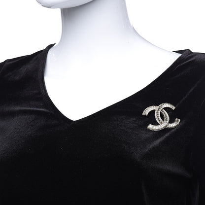 Chanel Baguette Crystal CC Brooch Gold 2 of 6